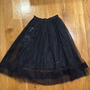 JNBY Black Tulle Layered Skirt